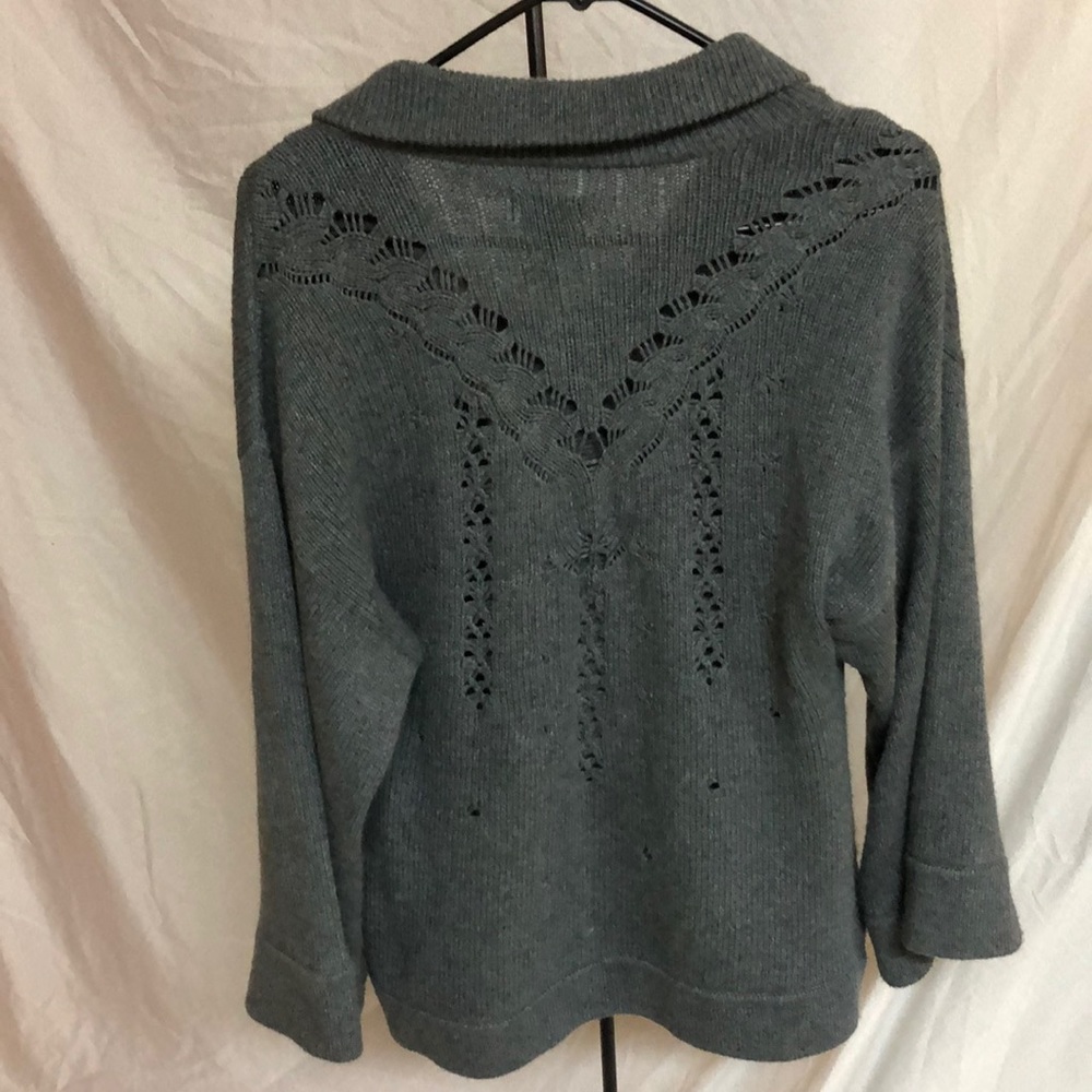 Calvin Klein grey cotton/rabbit hair cape sweater - Picture 4 of 8